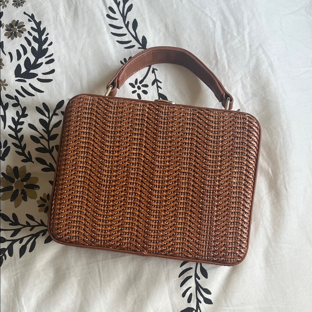 Moda Luxe Tan Woven Mini Bag